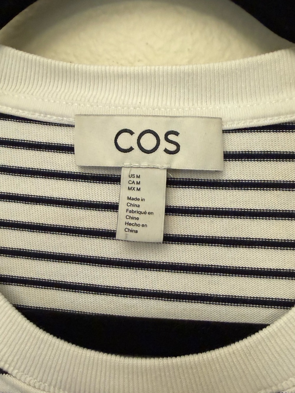 COS White and Black Thin-Striped Crew T Shirt Dress - Picture 2 of 3